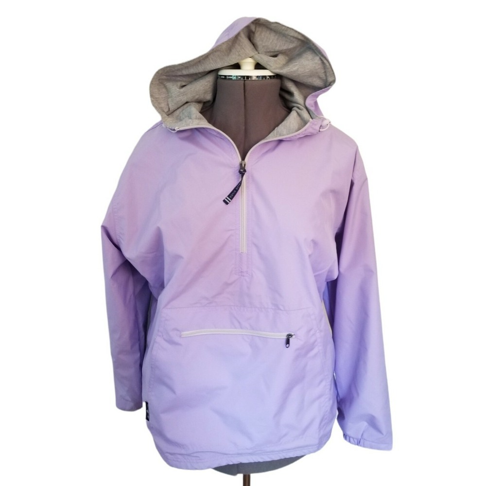 Charles River Apparel Rain Women's Jacket purple Size L pit to pit 24 in NWT